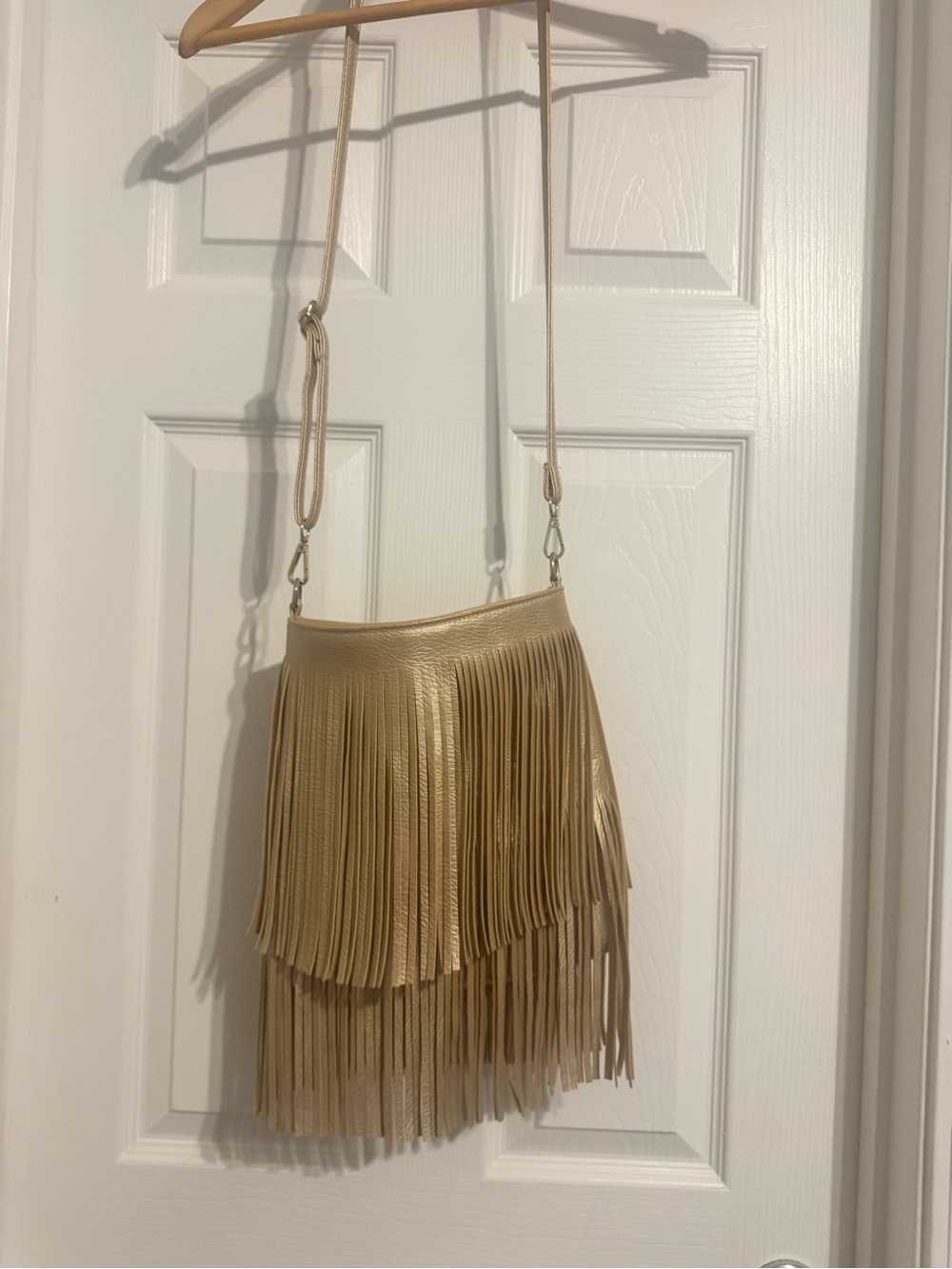 Fringe Crossbody Bag - Metallic Gold